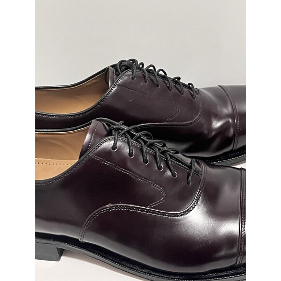 Johnston Murphy Optima Men's Melton Cap Toe Shoe 10 D Burgundy Calfskin 22-02985 - Picture 7 of 10